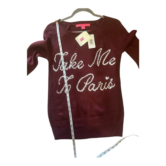Rebellious One “Take Me To Paris” Sweater XS NWT Burgundy - Picture 4 of 7
